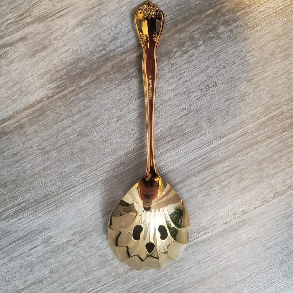 Farberware Gold Stainless Serving Spoon Vintage